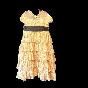 New Trish Scully Child Girls Long Maxi Formal Lace Dress Sz 8